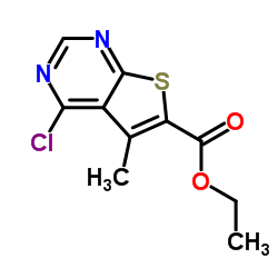 4-氯-5-甲基噻吩并[2,3-D]嘧啶-6-羧酸乙酯结构式