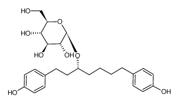 (3R)-1,7-Bis-(4-hydroxyphenyl)-3-heptanol 3-O-β-D-glucopyranoside Structure
