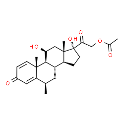 (6BETA,11BETA)-21-(乙酰氧基)-11,17-二羟基-6-甲基孕甾-1,4-二烯-3,20-二酮结构式
