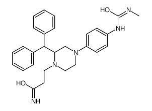 1-Piperazinepropanamide, 4-(diphenylmethyl)-N-(4-(((methylamino)carbon yl)amino)phenyl)-结构式