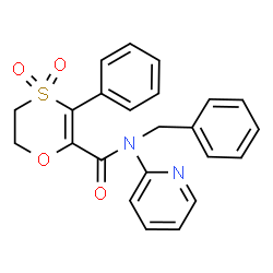 N-benzyl-3-phenyl-N-(pyridin-2-yl)-5,6-dihydro-1,4-oxathiine-2-carboxamide 4,4-dioxide Structure