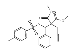 dimethyl 2-(phenyl(tosylamino)methyl)-2-(prop-2-ynyl)malonate结构式