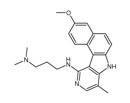 N'-(3-methoxy-8-methyl-7H-benzo[e]pyrido[4,3-b]indol-11-yl)-N,N-dimethyl-propane-1,3-diamine结构式