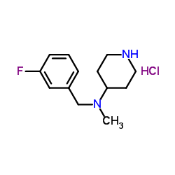 (3-Fluoro-benzyl)-methyl-piperidin-4-yl-amine hydrochloride structure