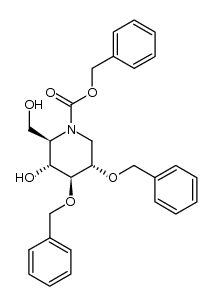 2,3-di-O-benzyl-N-benzyloxycarbonyl-1,5-dideoxy-1,5-imino-D-glucitol结构式