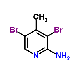 2-amino-3,5-dibromo-4-methylpridine structure