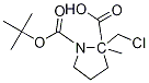 1-tert-Butyl2-methyl2-(chloromethyl)pyrrolidine-1,2-dicarboxylate Structure