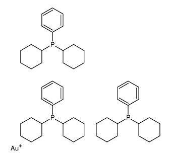 tris(dicyclohexylphenylphosphine)gold(I) structure