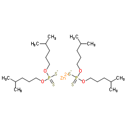 Zinc bis[O,O-bis(4-methylpentyl) phosphorodithioate] Structure