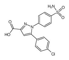 5-(4-氯苯基)-1-(4-氨磺酰苯基)-1H-吡唑-3-羧酸结构式