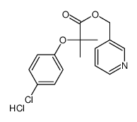 3-pyridylmethyl 2-(4-chlorophenoxy)-2-methylpropionate hydrochloride structure