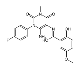 Benzamide,N-[6-amino-1-(4-fluorophenyl)-1,2,3,4-tetrahydro-3-methyl-2,4-dioxo-5-pyrimidinyl]-2-hydroxy-5-methoxy- Structure