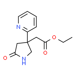 Ethyl 2-(5-oxo-3-(pyridin-2-yl)pyrrolidin-3-yl)acetate结构式