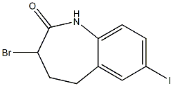 3-Bromo-7-iodo-1,3,4,5-tetrahydro-benzo[b]azepin-2-one Structure