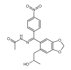(S)-acetic acid-[[6-(2-hydroxypropyl)-1,3-benzodioxol-5-yl](4-nitrophenyl)methylene]hydrazide Structure