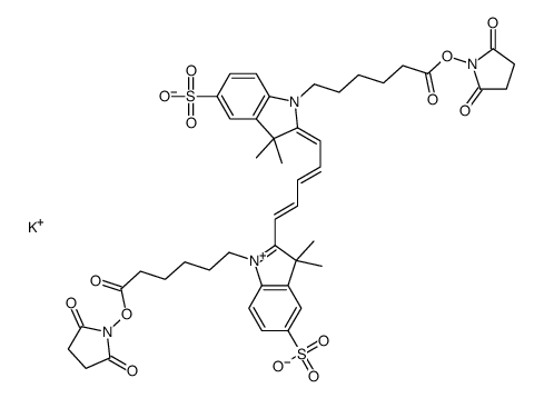 花青5双己酸染料,琥珀酰亚胺酯,钾盐结构式