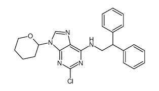 2-chloro-N-(2,2-diphenylethyl)-9-(oxan-2-yl)purin-6-amine结构式
