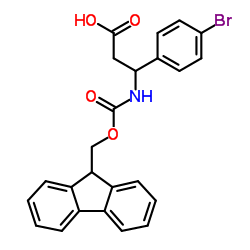 3-(4-溴苯基)-3-(9H-芴-9-基甲氧基羰基氨基)丙酸结构式