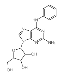 2-(2-amino-6-anilino-purin-9-yl)-5-(hydroxymethyl)oxolane-3,4-diol结构式