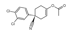(S)-4-Cyano-4-(3',4'-dichlorophenyl)cyclohex-1-enyl acetate Structure