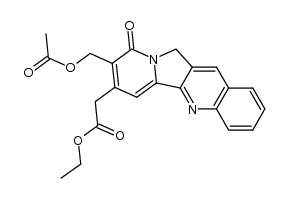 (8-acetoxymethyl-9-oxo-9,11-dihydro-indolizino[1,2-b]quinolin-7-yl)-acetic acid ethyl ester结构式