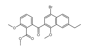 methyl 2-(4-bromo-7-ethyl-1-methoxy-2-naphthoyl)-6-methoxybenzoate结构式