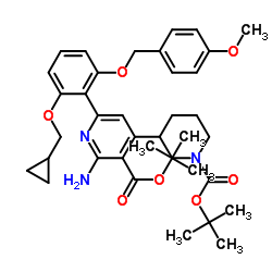 3-Pyridinecarboxylic acid, 2-amino-6-[2-(cyclopropylmethoxy)-6-[(4-methoxyphenyl)methoxy]phenyl]-4-[1-[(1,1-dimethylethoxy)carbonyl]-3-piperidinyl]-, 1,1-dimethylethyl ester picture