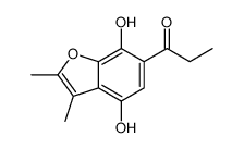 1-(4,7-dihydroxy-2,3-dimethyl-1-benzofuran-6-yl)propan-1-one结构式