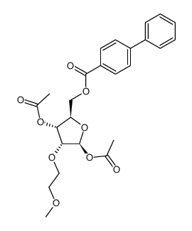 1,3-di-O-acetyl-2-O-(2-methoxyethyl)-5-O-(4-phenylbenzoyl)-β-D-ribose结构式