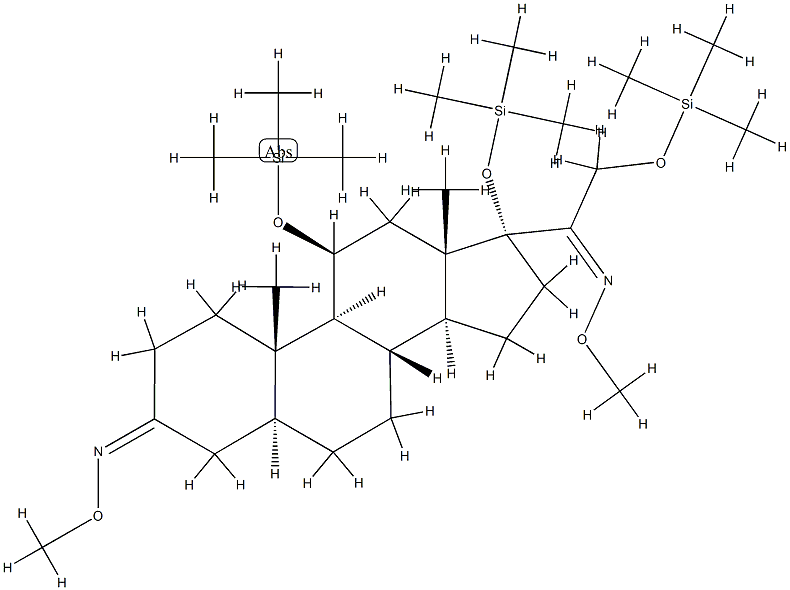 11β,17,21-Tris(trimethylsiloxy)-5α-pregnane-3,20-dione bis(O-methyl oxime)结构式
