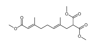 (3E,7E)-3,7-Dimethyl-3,7-octadiene-1,1,8-tricarboxylic acid trimethyl ester结构式