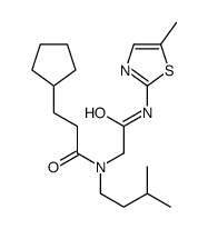 3-cyclopentyl-N-(3-methylbutyl)-N-[2-[(5-methyl-1,3-thiazol-2-yl)amino]-2-oxoethyl]propanamide Structure