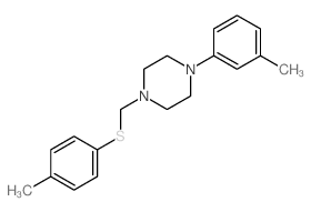 Piperazine, 1-(3-methylphenyl)-4-[[(4-methylphenyl)thio]methyl]- Structure