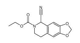 2-ethoxycarbonyl-1,2,3,4-tetrahydro-6,7-methylenedioxy-isoquinaldonitrile结构式