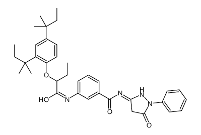 3-[2-[2,4-bis(2-methylbutan-2-yl)phenoxy]butanoylamino]-N-(5-oxo-1-phenyl-4H-pyrazol-3-yl)benzamide结构式