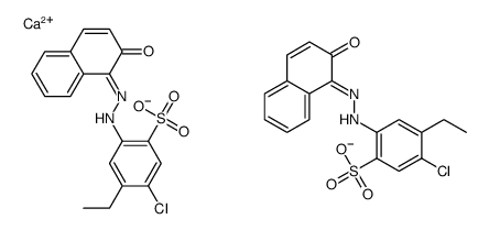 Benzenesulfonic acid, 5-chloro-4-ethyl-2-(2-hydroxy-1-naphthalenyl)azo-, calcium salt (2:1) Structure