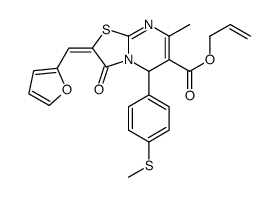 prop-2-enyl 2-(furan-2-ylmethylidene)-7-methyl-5-(4-methylsulfanylphenyl)-3-oxo-5H-[1,3]thiazolo[3,2-a]pyrimidine-6-carboxylate Structure