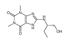 (S)-(-)-8-(1-hydroxy-2-butyl)-aminotheophylline结构式