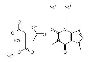 trisodium,2-hydroxypropane-1,2,3-tricarboxylate,1,3,7-trimethylpurine-2,6-dione Structure