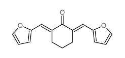 2,6-二(2-呋喃基亚甲基)-1-环己酮结构式