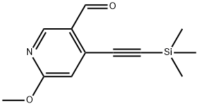 3-Pyridinecarboxaldehyde, 6-methoxy-4-[2-(trimethylsilyl)ethynyl]-结构式