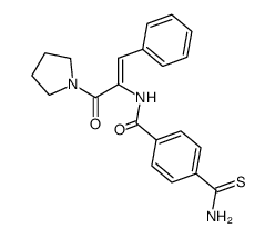 N-[(Z)-2-Phenyl-1-(pyrrolidine-1-carbonyl)-vinyl]-4-thiocarbamoyl-benzamide结构式