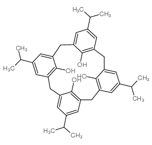 25,26,27,28-tetrahydroxy-5,11,17,23-tetrakis(1-methylethyl)calix<4>arene Structure