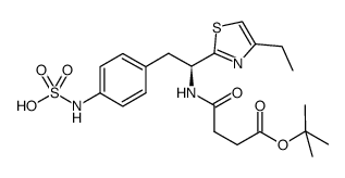 (S)-4-[2-(4-tert-butoxy-4-oxobutanamido)-2-(4-ethylthiazol-2-yl)ethyl]phenylsulfamic acid Structure