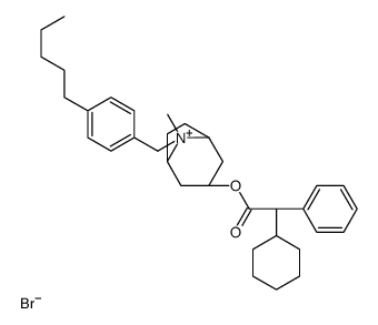 [(1S,5R)-8-methyl-8-[(4-pentylphenyl)methyl]-8-azoniabicyclo[3.2.1]octan-3-yl] 2-cyclohexyl-2-phenylacetate,bromide Structure