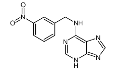 N-[(3-nitrophenyl)methyl]-7H-purin-6-amine结构式