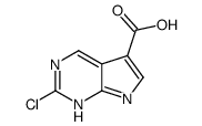 2-Chloro-7H-pyrrolo[2,3-d]pyrimidine-5-carboxylic acid structure