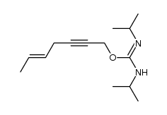 (E)-N,N'-diisopropyl-O-hept-2-yn-5-enylisourea结构式