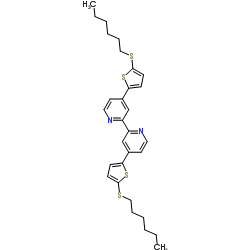 4,4'-双[5-(己硫基)-2-噻吩基]-2,2'-联吡啶结构式