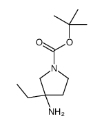 3-氨基-3-乙基吡咯烷-1-羧酸叔丁酯结构式